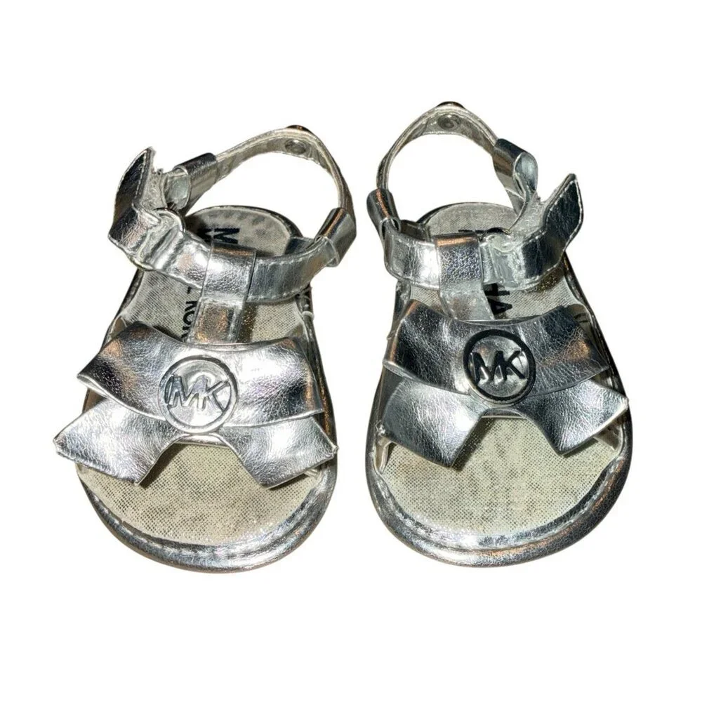 Michael Kors Baby Silver Sandals Shoes Size 2